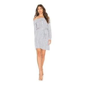Bardot Sienna Shirt striped off shoulder Dress in Blue & White Size US 4/XS